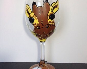 Giraffe Wine Glass - Giraffe Gift - Giraffe Lover - Jungle Wine Glass - Gift for her