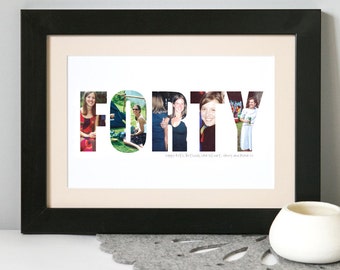 Forty Birthday Photo Print – Personalised Fifty Print – gift for Sixtieth – 40th Birthday gift – keepsake for Fifieth– gift for 60th