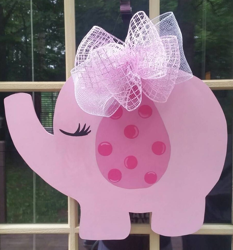 Elephant Door Hanger. Its a girl Door Hanger. Baby Shower