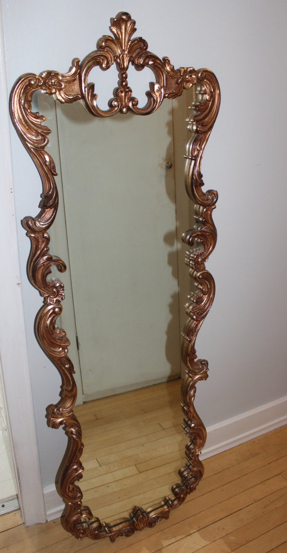 Beautiful full length vintage gilded mirror Hollywood regency