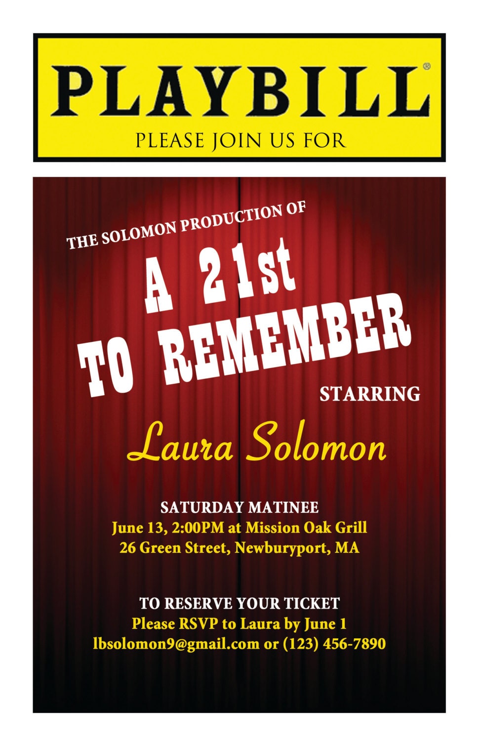 Playbill invitation