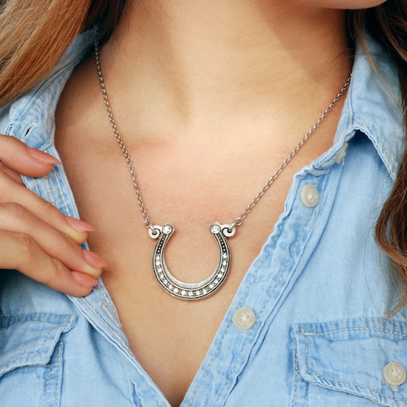 Horseshoe Necklace Lucky Necklace by ShelleyCooperJewelry on Etsy