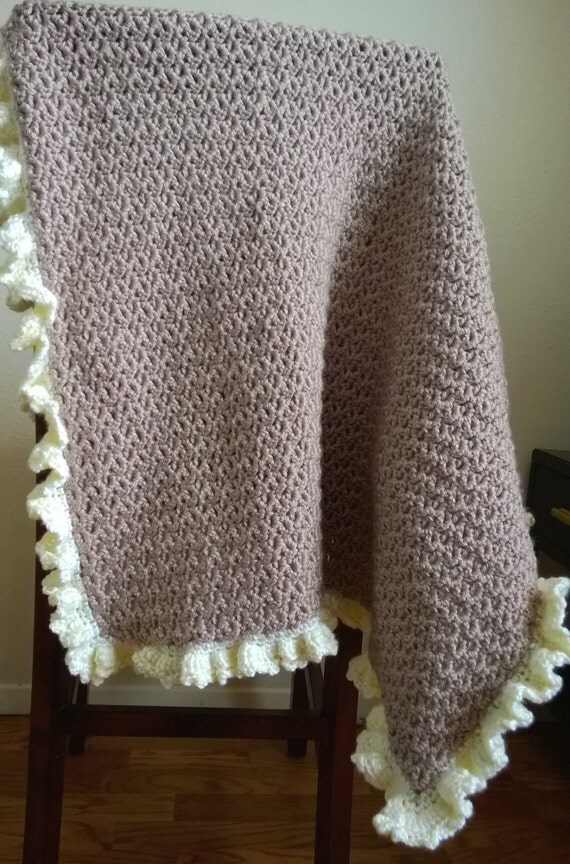 Elegant Crochet Baby Blanket neutral baby by WeepingWillowCrochet