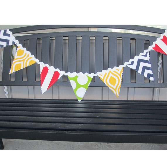 Items similar to Fabric Flag Banner, Birthday Banner, Birthday Decor ...