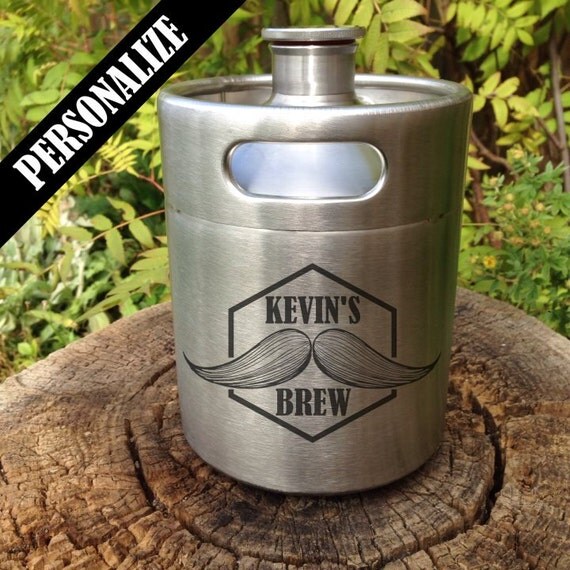 Custom Stainless Steel Mini Keg Growler with personalized