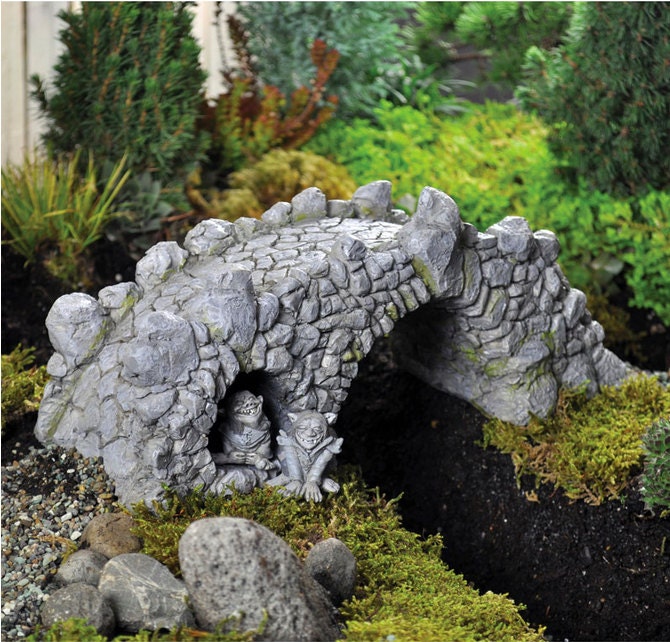 Trolls under a Bridge Miniature Fairy Garden Troll