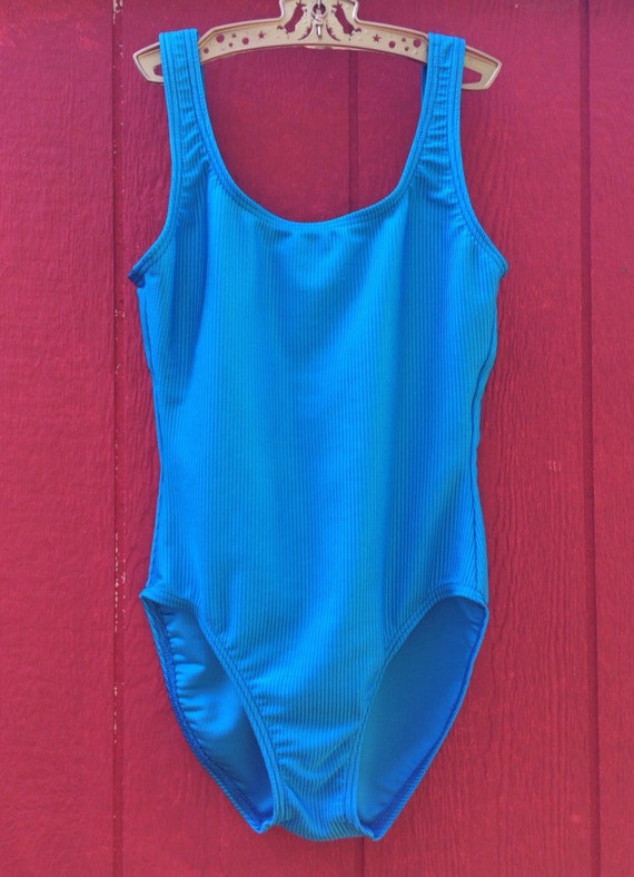 Vintage 80's Electric Blue One Piece Swimsuit