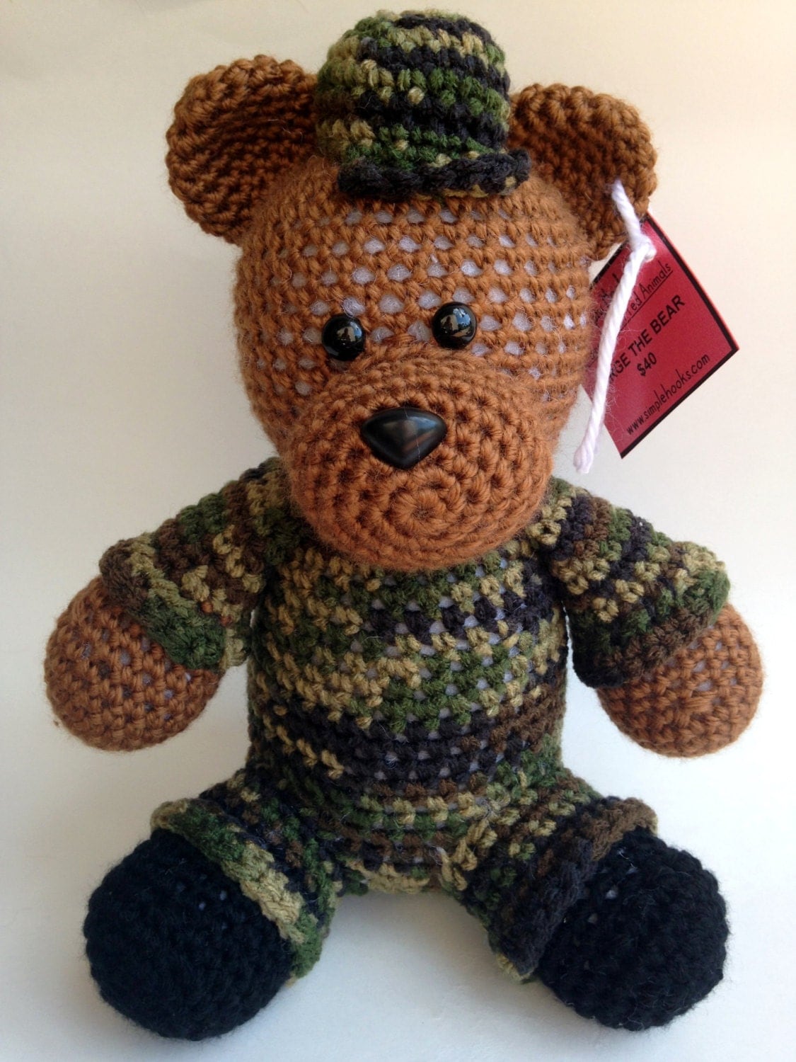 Military Army Bear Stuffed Animal Crochet Army by TheSimplyHooked
