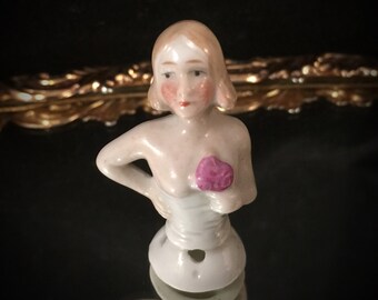 German Half Doll Antique Doll Porcelain Doll Pincushion Doll Porcelain Figurine Porcelain Half Doll Art Deco Doll Bisque Doll Flapper Doll