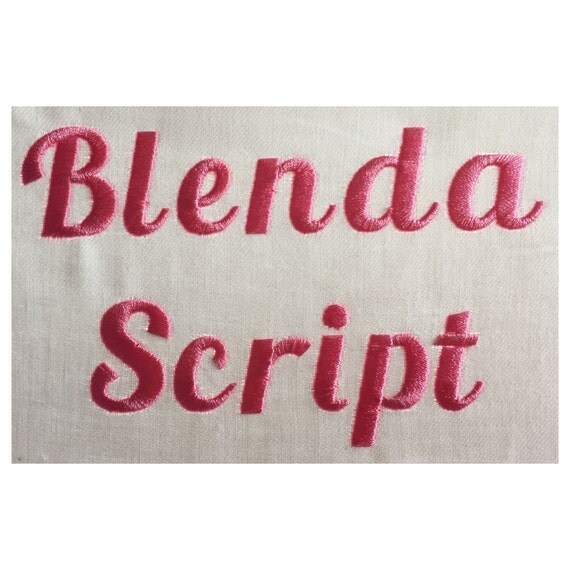 Blenda script machine embroidery font 1 Inch by ...