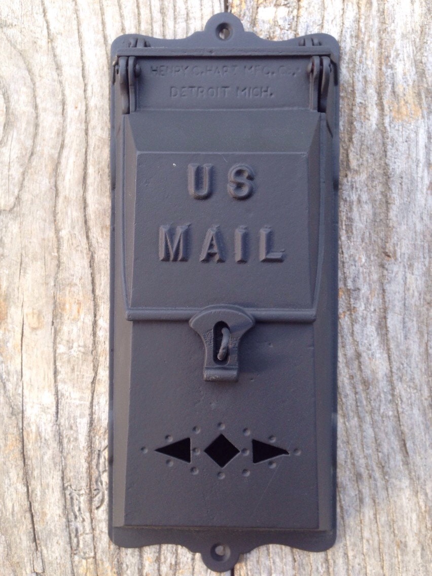 Black Cast Iron Mailbox From The Late 1800's. by ThePeddlersBest