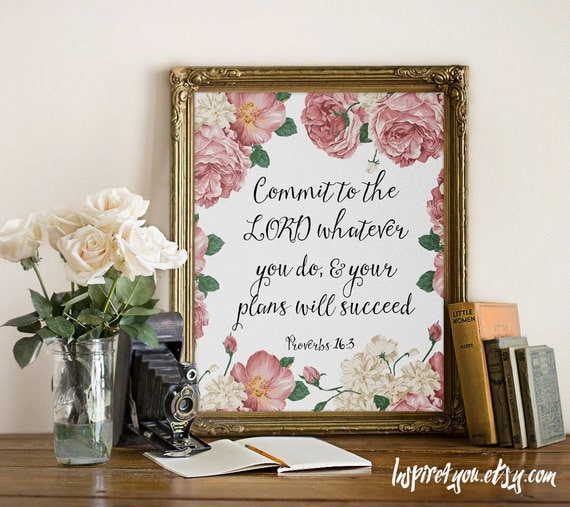 Items similar to Bible Quote Print, Bible Verse, Bible Scripture art ...