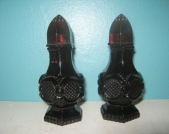 Avon Ruby Red Cape Cod Salt And Pepper Shakers
