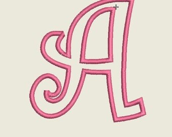 Curly Applique Font, Curlz Applique Letters for 4x4 Embroidery Hoops , Machine Applique Font, Embroidery Applique Font,Download Applique