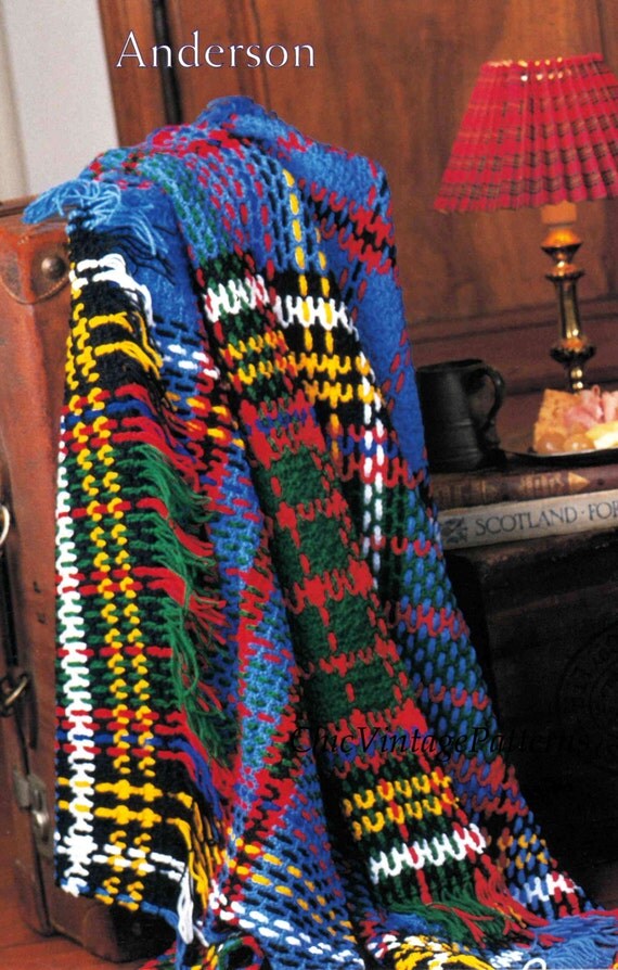 Tartan Rug Pattern Crochet Afghan by ChicVintagePatterns