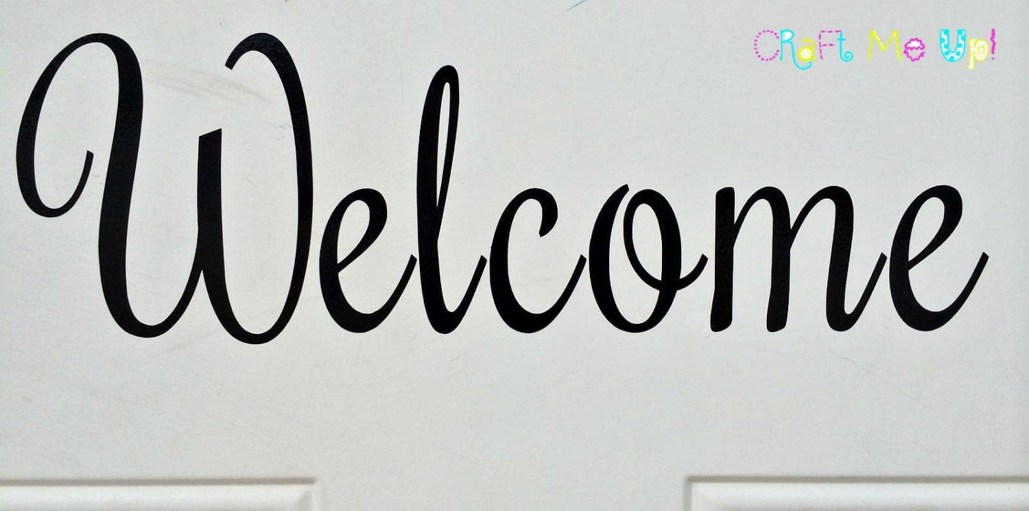 front door vinyl lettering by CraftMeUpSTG on Etsy
