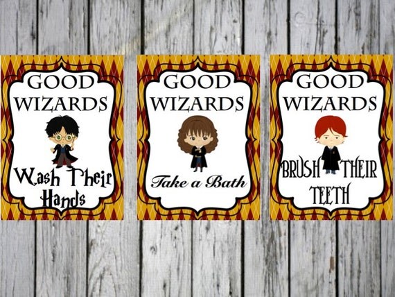 Harry Potter Bathroom Themed Prints 8x10 Harry Potter