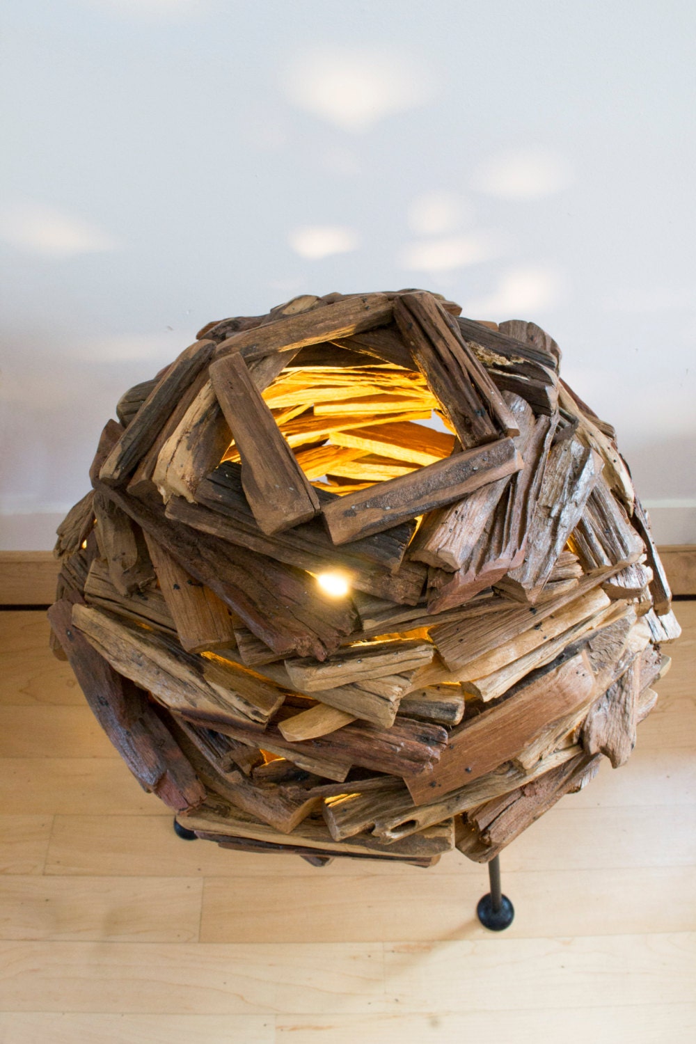 Wooden lamp Floor lamp reclaimed wood