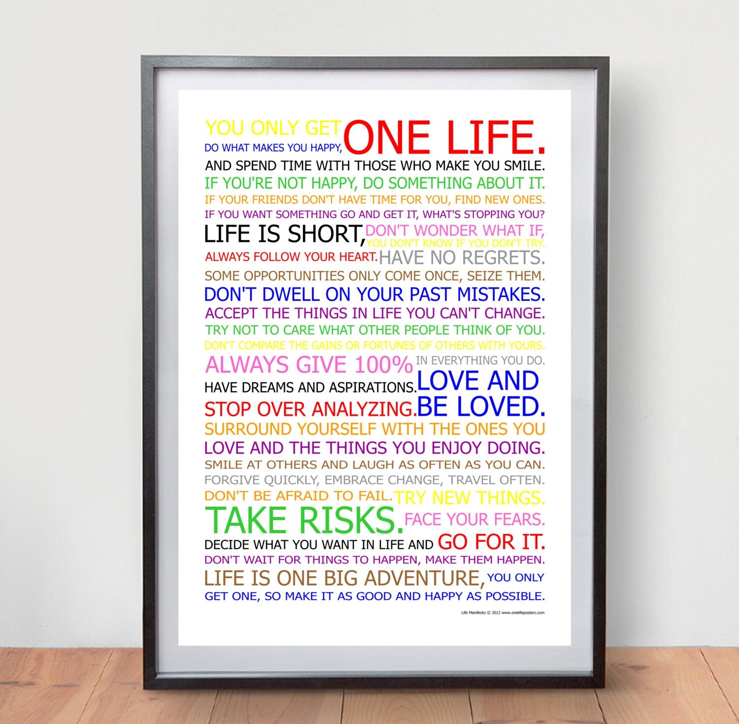 Life Manifesto Poster Colour The World Famous Original