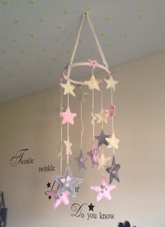 Handmade felt Twinkle Twinkle felt cot mobile