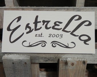 CUSTOM ORDERS Family Name established sign bridal gifts housewarming gifts