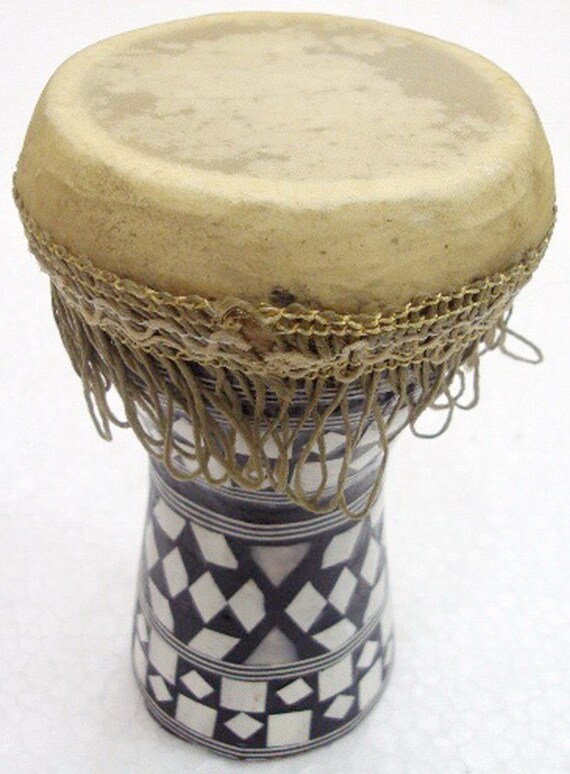1pcs small egyptian wooden tabla drum doumbek goat by abdonegm1