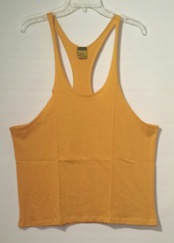 Mens Muscle Stringer Tanktops GOLD YBACK Cotton vests