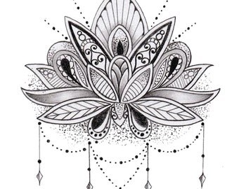 Sets Lotus Flower temporary tattoos