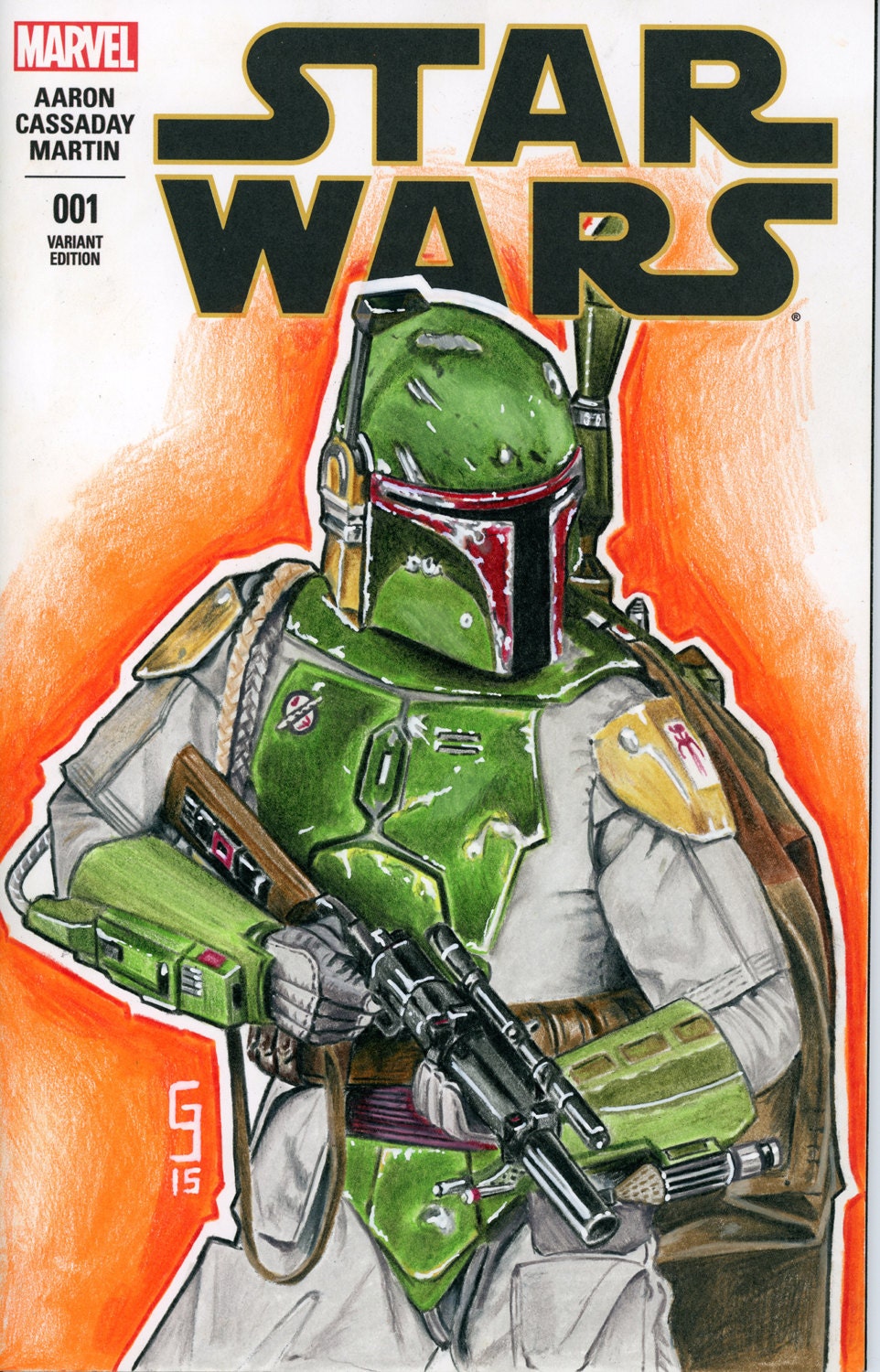 Star Wars Comic 1 Boba Fett Sketch Cover by GeorgeJosephArt