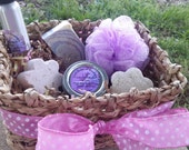Gift Basket for her, Handmade Soap, Sugar Scrub, Bath Bombs, and Room Spray