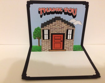 Thank You Pop Up Card with house