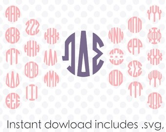 Download Circle monogram font file alphabet with ampersand instant