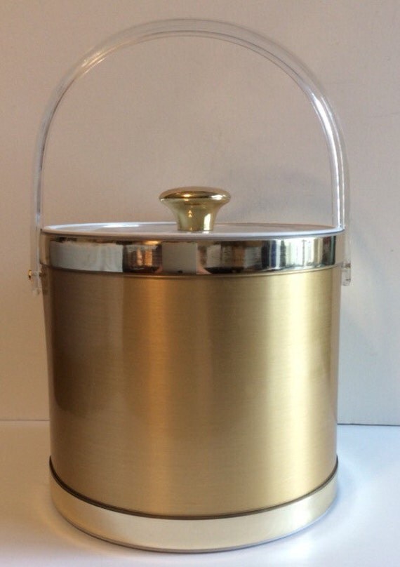 Vintage Gold Ice Bucket by Bellamarievintage on Etsy