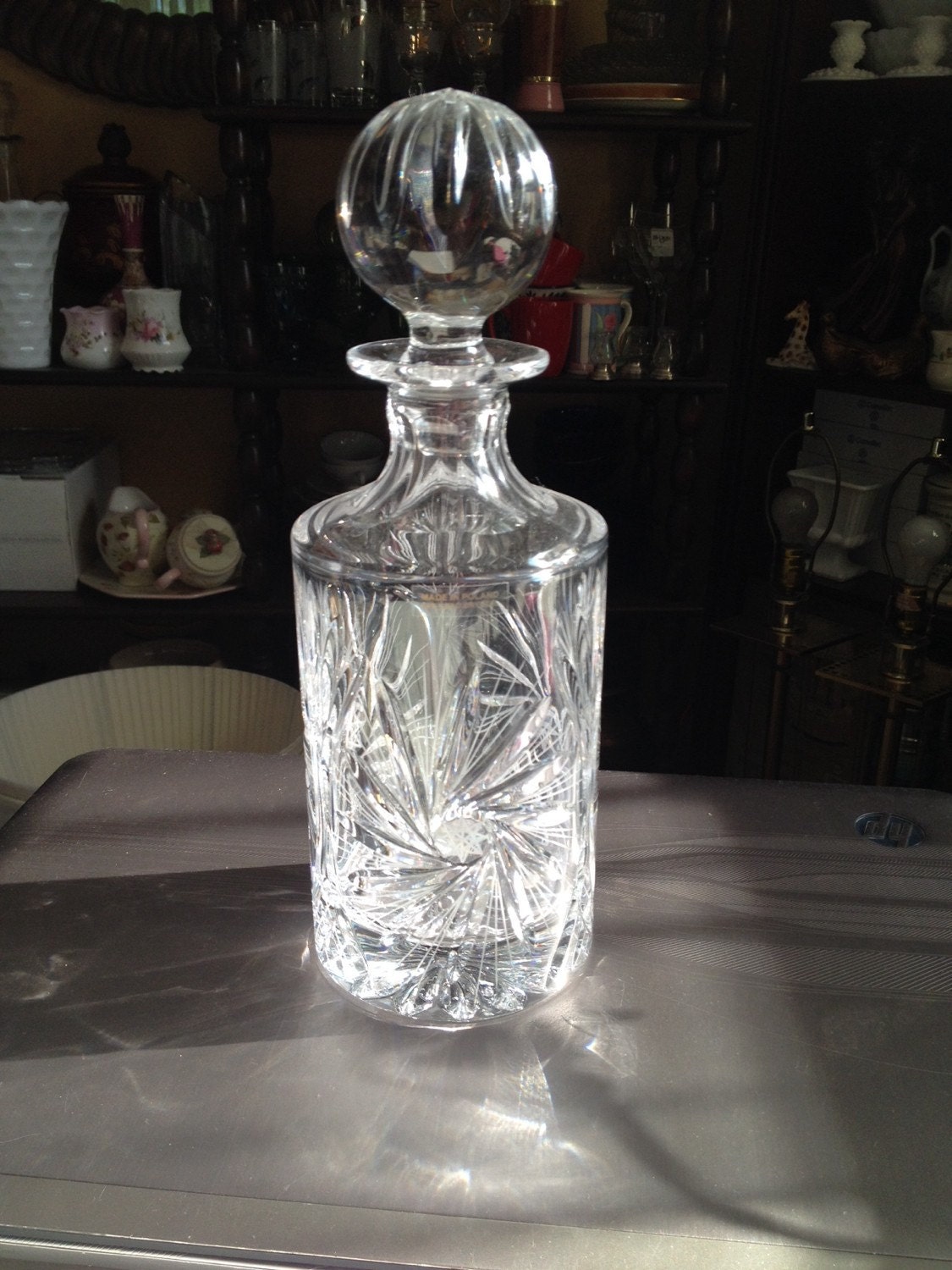 Irena 24 Lead Crystal Wind Decanter Made In Poland 5525