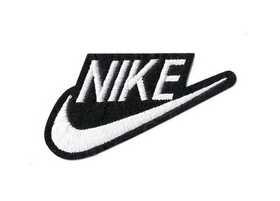 Large Nike Swoosh White Tick Logo Embroidered Iron On by creambox