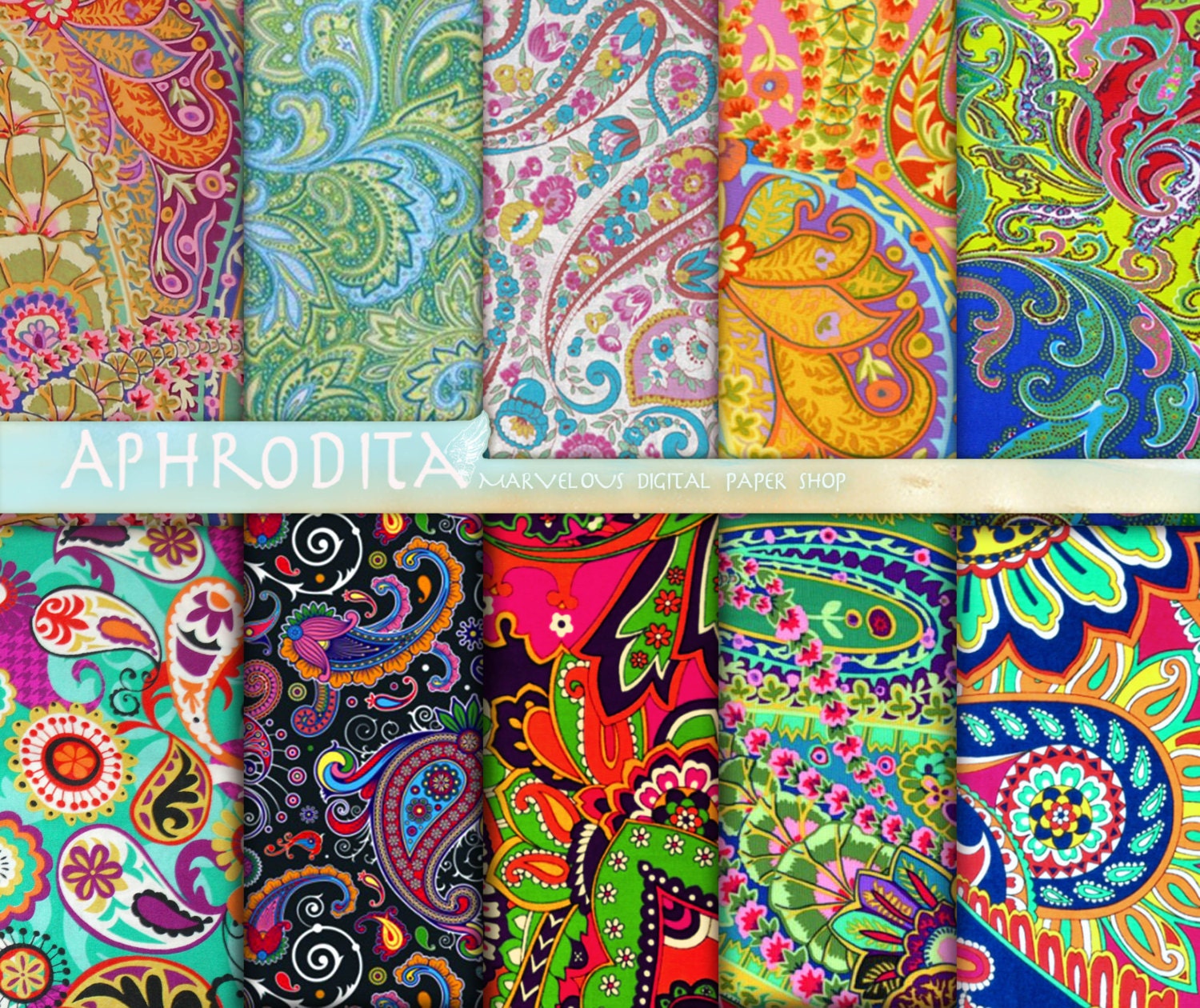 Paisley Digital Scrapbook Paper Pattern Digital by