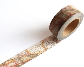 Map Washi Tape/ Vintage Map Planner/ Travel Scrapbooking Deco Tape