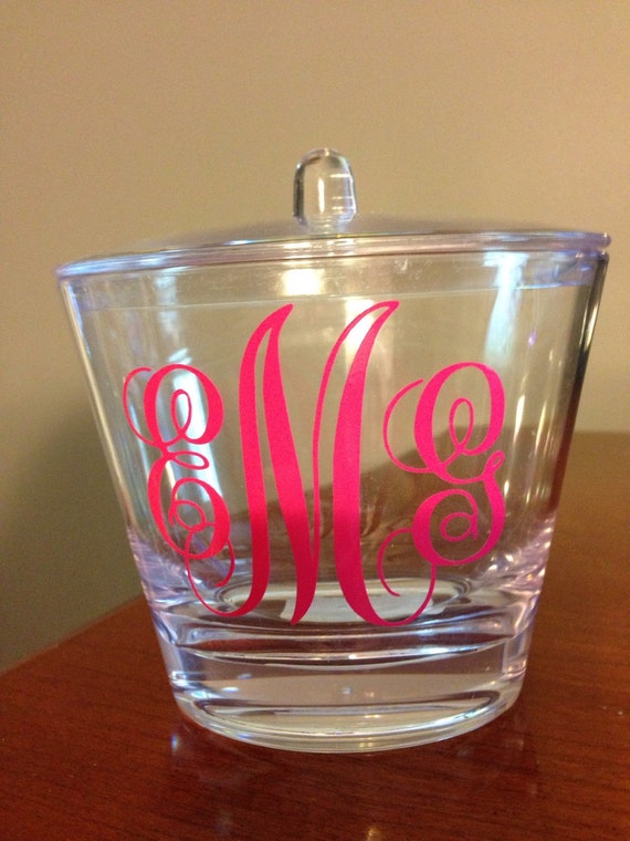 Monogram Acrylic Jar Bathroom Dresser Dorm by SimplySouthernSweetT