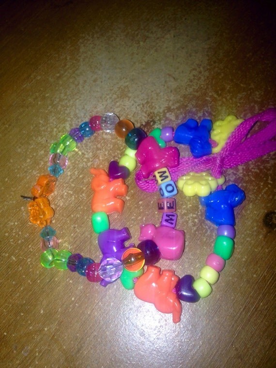 Shoe lace kandi and a regular kandi bracelet by Craftsbybbybay