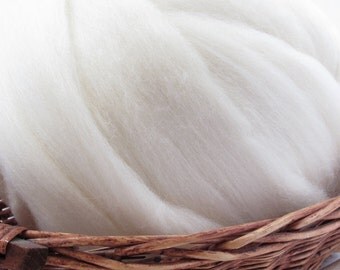 Blue Face Leicester Wool Top Roving - Undyed Spinning & Felting Fiber / 1oz