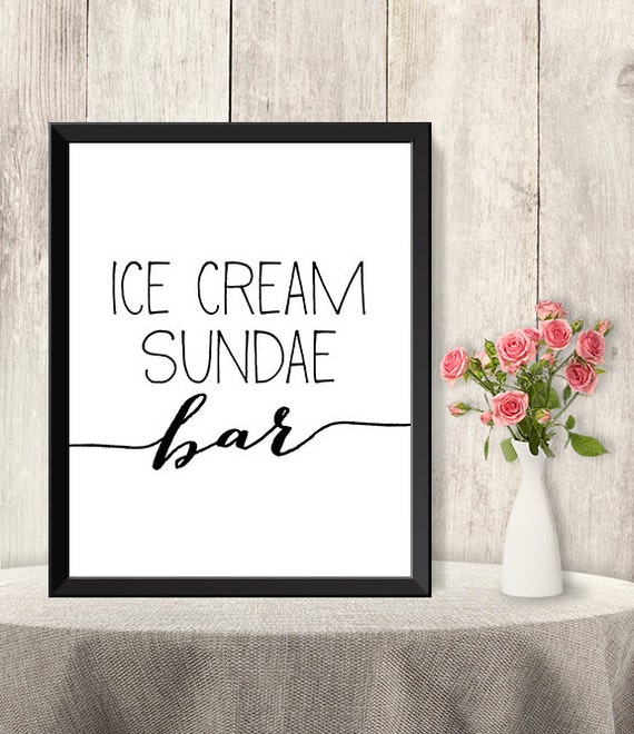 Ice Cream Sundae Bar Sign / Wedding Ice Cream Sign DIY