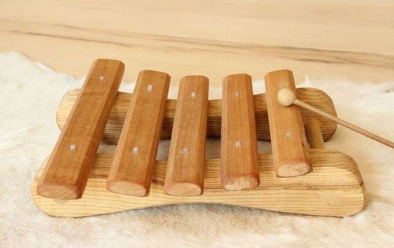 Small Xylophone Wooden Xylophone Metallophone by BohemiaMade