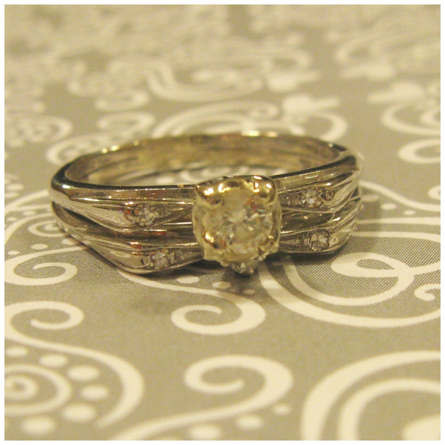 FINAL CLEARANCE Vintage Keepsake 14K Art Deco Engagement Ring