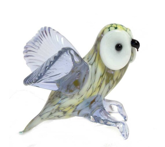 blown glass owl figurines