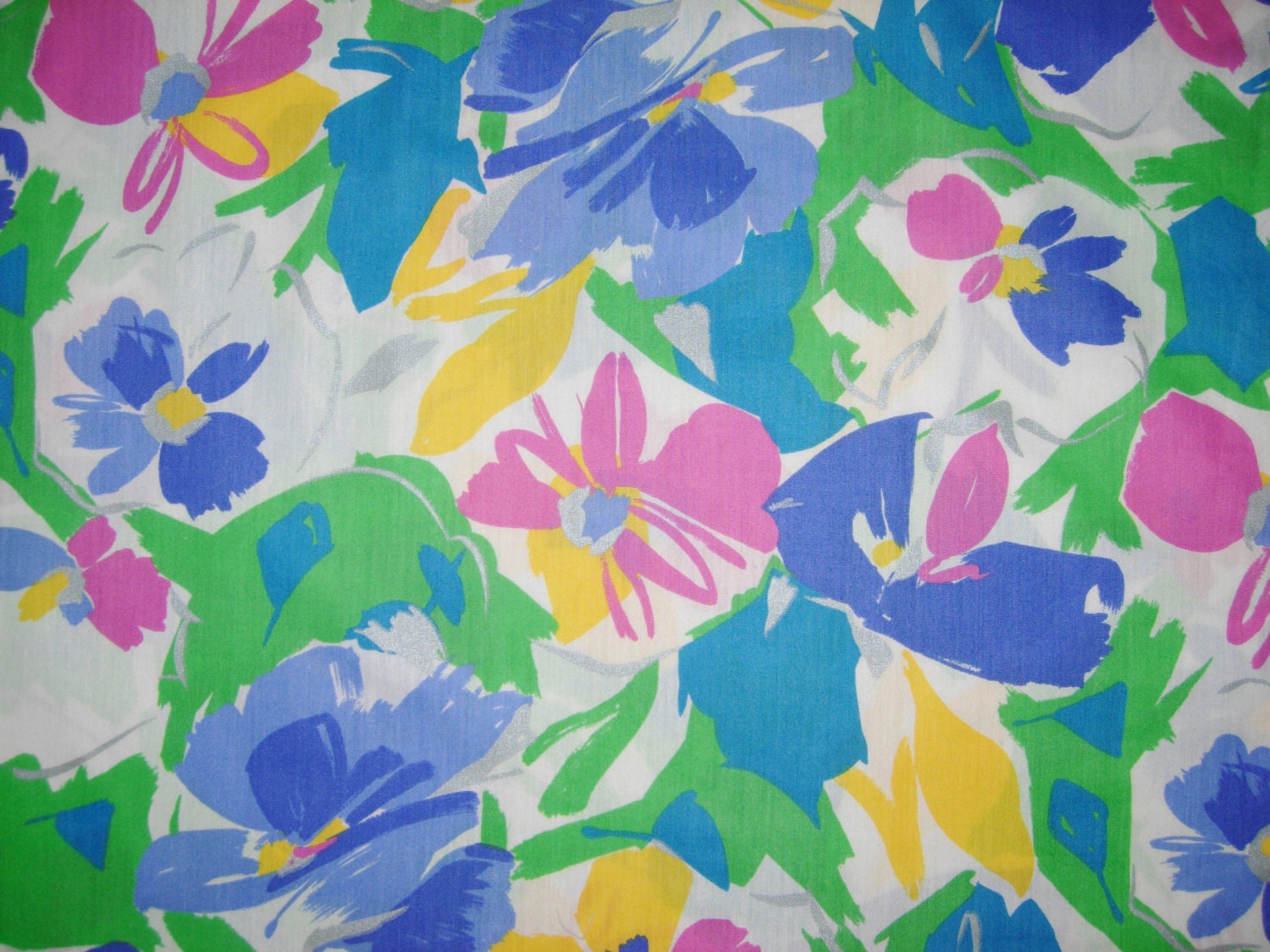 Bright Pastel Large Floral Print Fabric Cotton by shopforbuttons