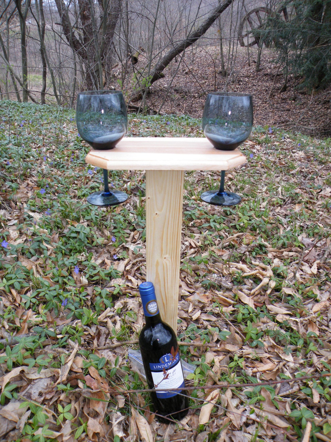 Outdoor Wine Glass Holder for Two Wine Glasses by NWPABackwoods