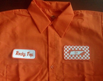 Rocky Top Work shirt with The Checkered board Orange Tennessee Logo