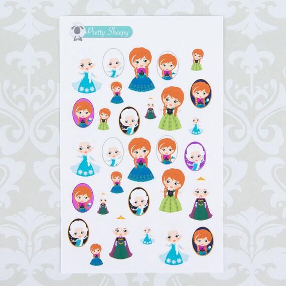 C101 // Frozen Anna & Elsa Stickers Disney by PrettySheepy