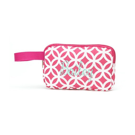 Monogram Pencil Case or Cosmetic Bag Pink Sadie by SCPersonalTouch