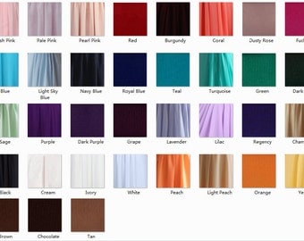 Color swatches for bridesmaid dresses